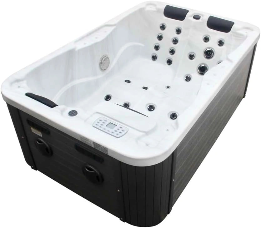 Spa de Balnéothérapie Extérieur Modena avec Housse – 205x130x70 cm, 35 Jets, LED, Radio, Bluetooth, Pour 3 Personnes