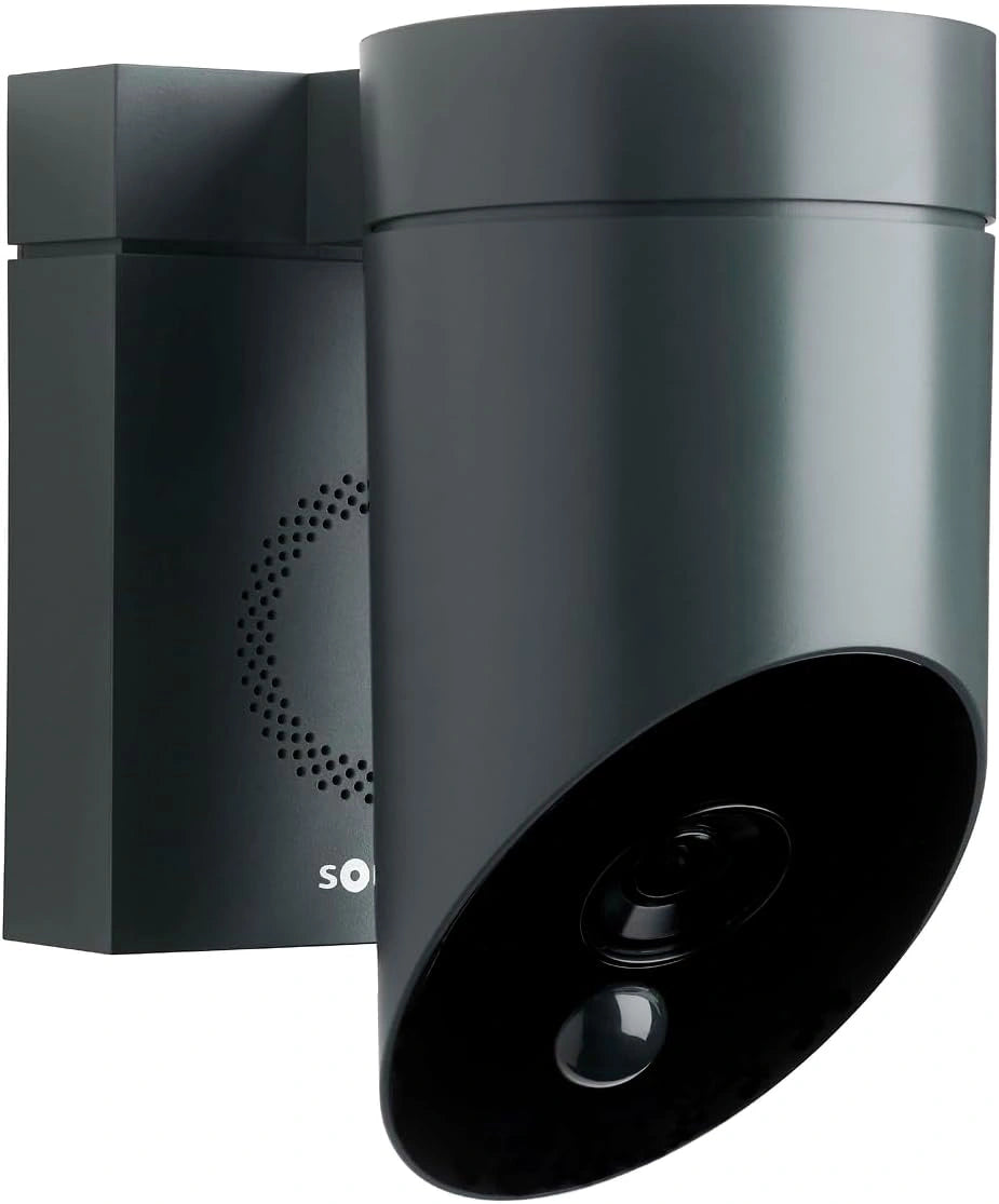 Caméra Extérieure Grise Somfy avec Détection Intelligente et Sirène 110 dB, Compatible Luminaire, Full HD 1080p