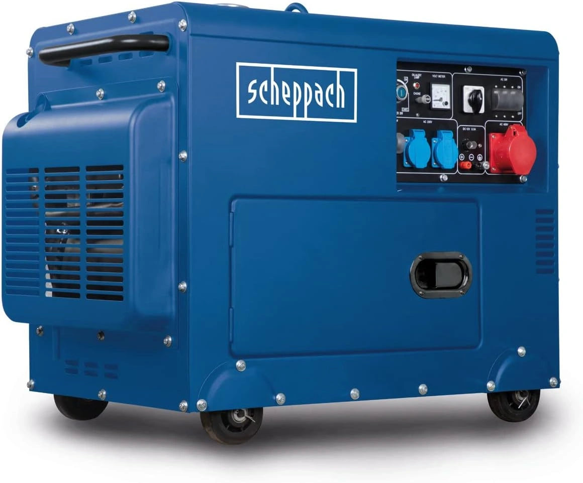 Générateur Diesel Scheppach SG5200D, 5000W avec Démarrage Électrique et AVR