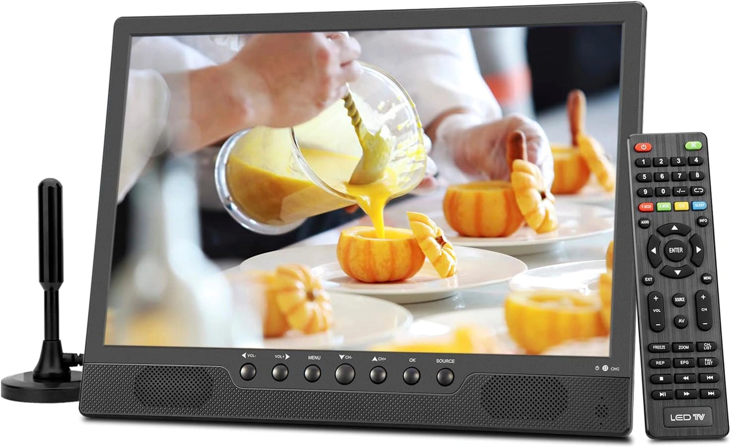 Téléviseur Portable Numérique 14 Pouces DVB-T2 avec Batterie, USB, Casque et HDMI