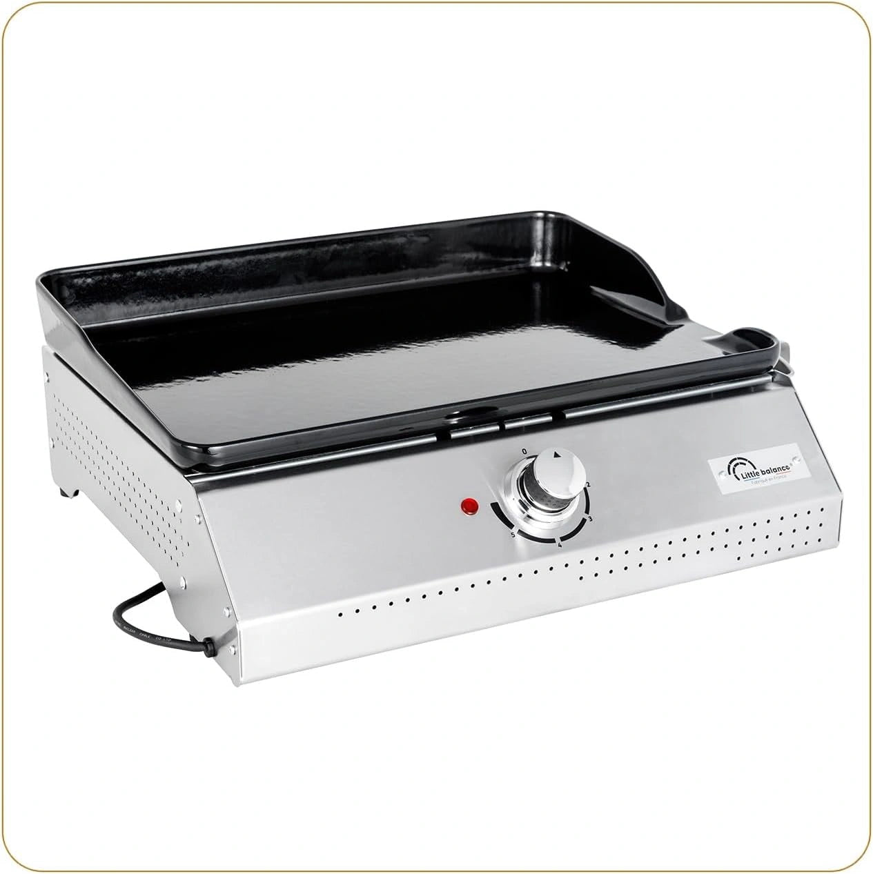 Plancha Électrique XL Little Balance 8713, Surface Fonte Émaillée, 2150W, Fabriquée en France, Inox