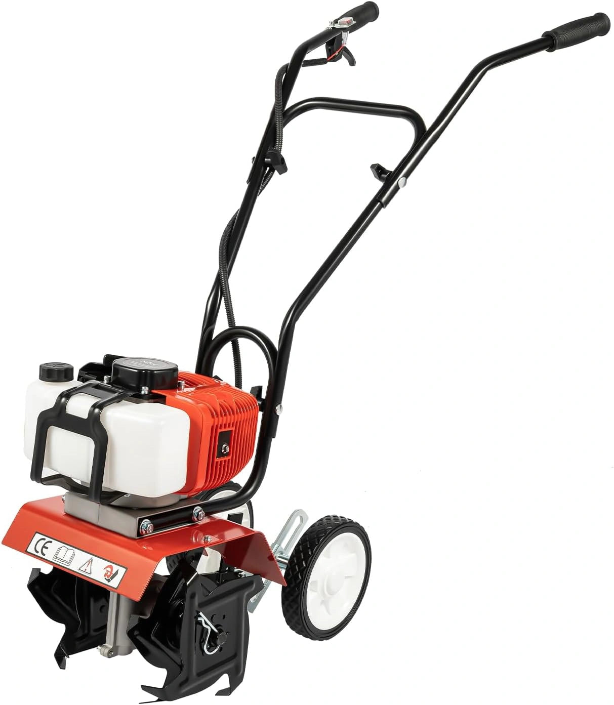 Motobineuse thermique 52 cc, 4 lames acier, largeur 30 cm, profondeur 3-12 cm, idéale pour jardinage et fermes
