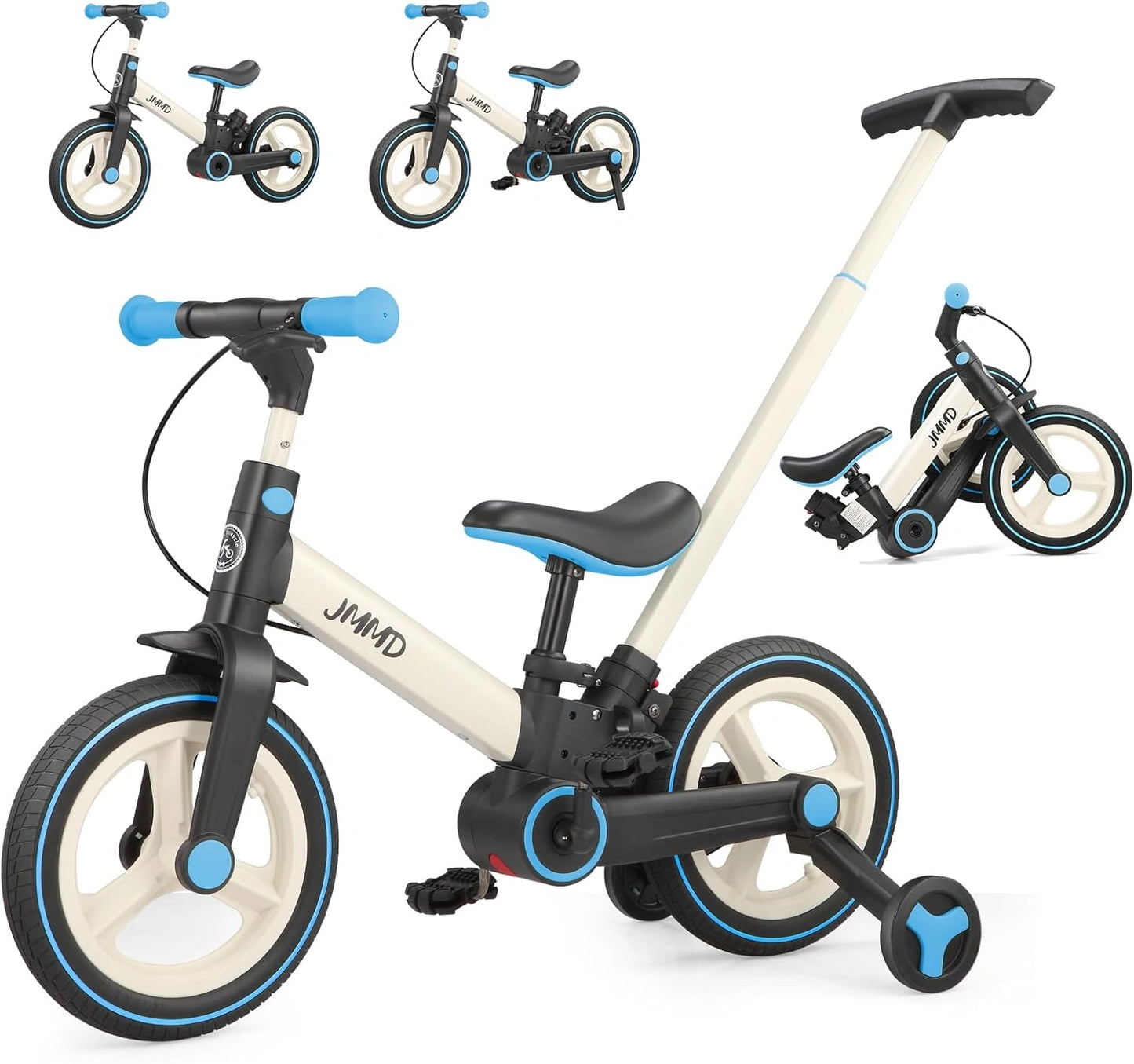 Tricycle Évolutif Enfant 1.5-5 Ans avec Stabilisateurs et Pédales Amovibles
