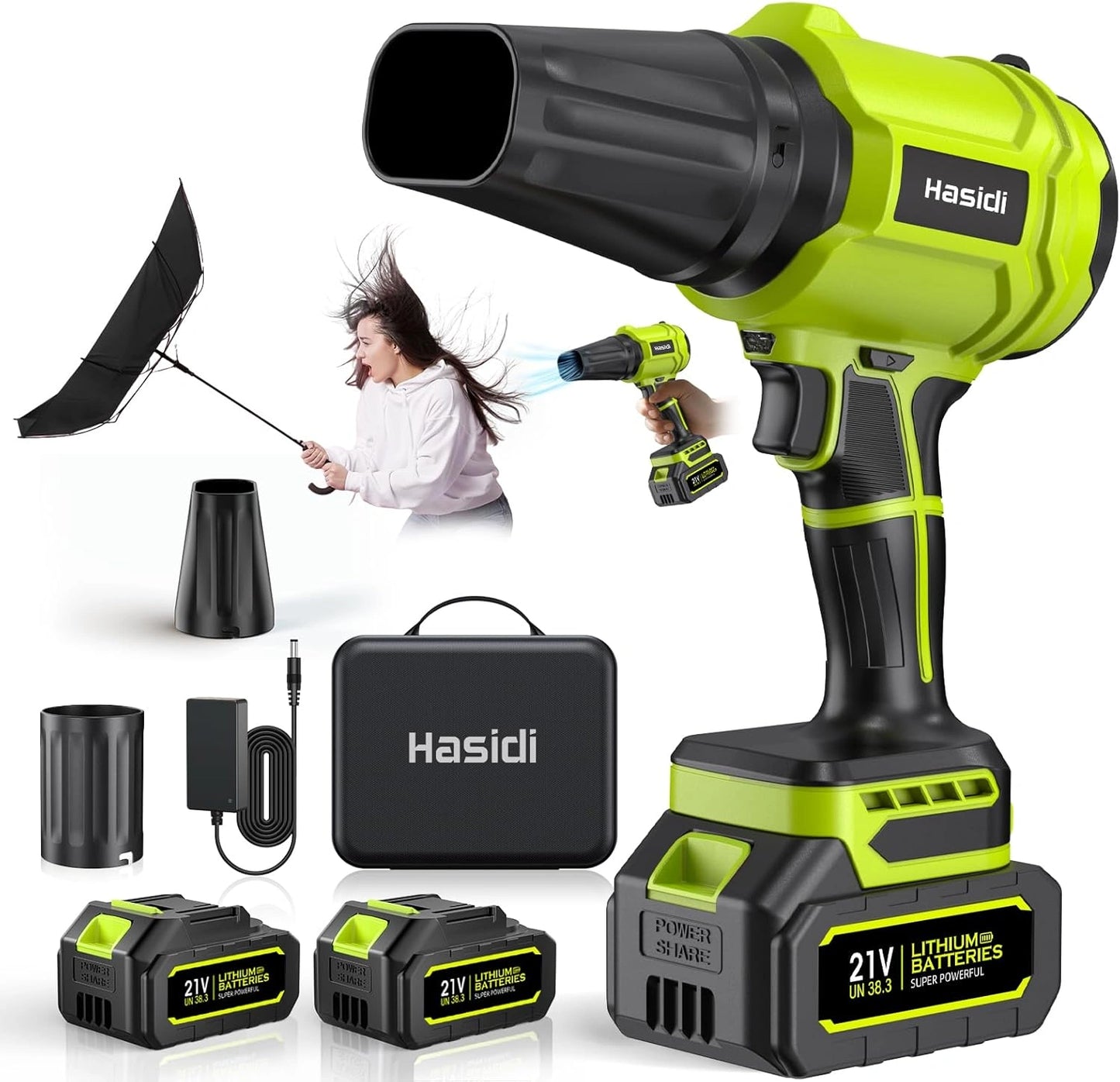 Aspirateur Souffleur Sans Fil 900 000 TR/Min, 2 Batteries et Chargeur, Pour Jardin et Neige