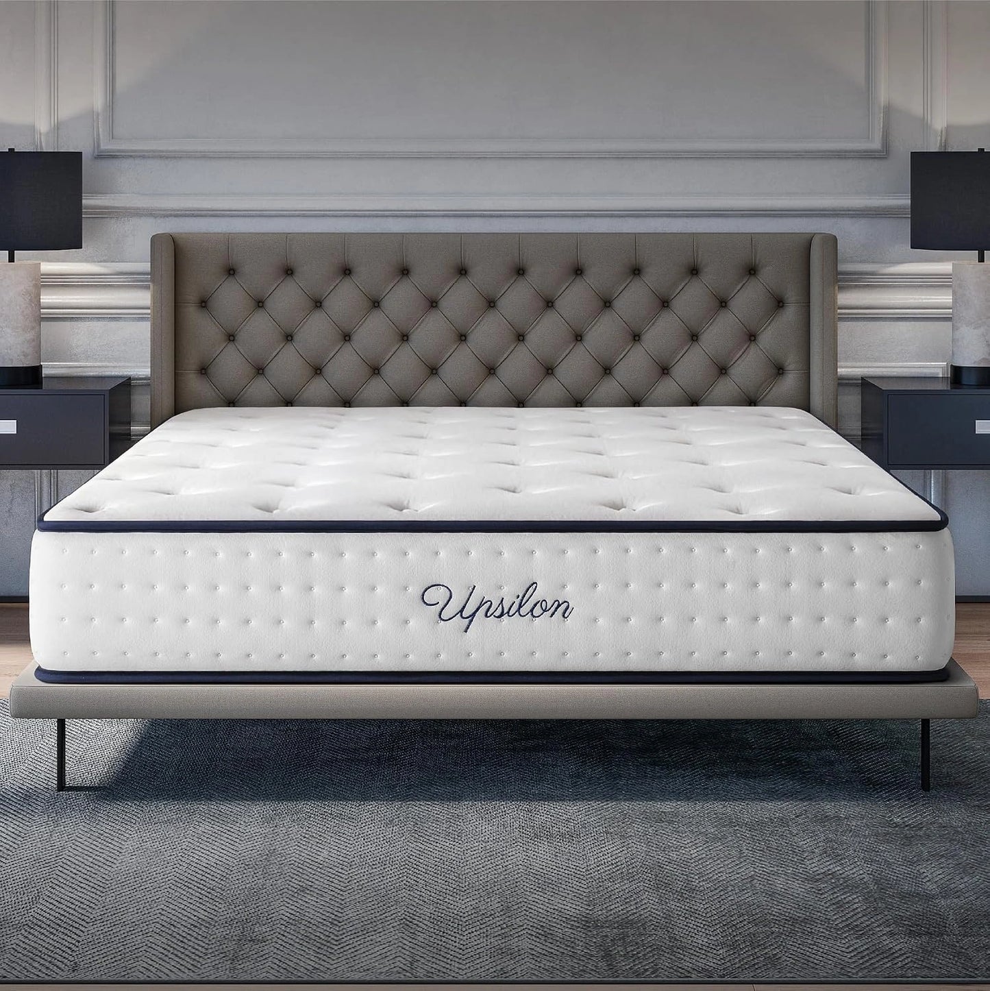 Matelas 160x200 en Mémoire de Forme avec Latex Bleu - 30 cm, Confort Ferme, 7 Zones, Réversible