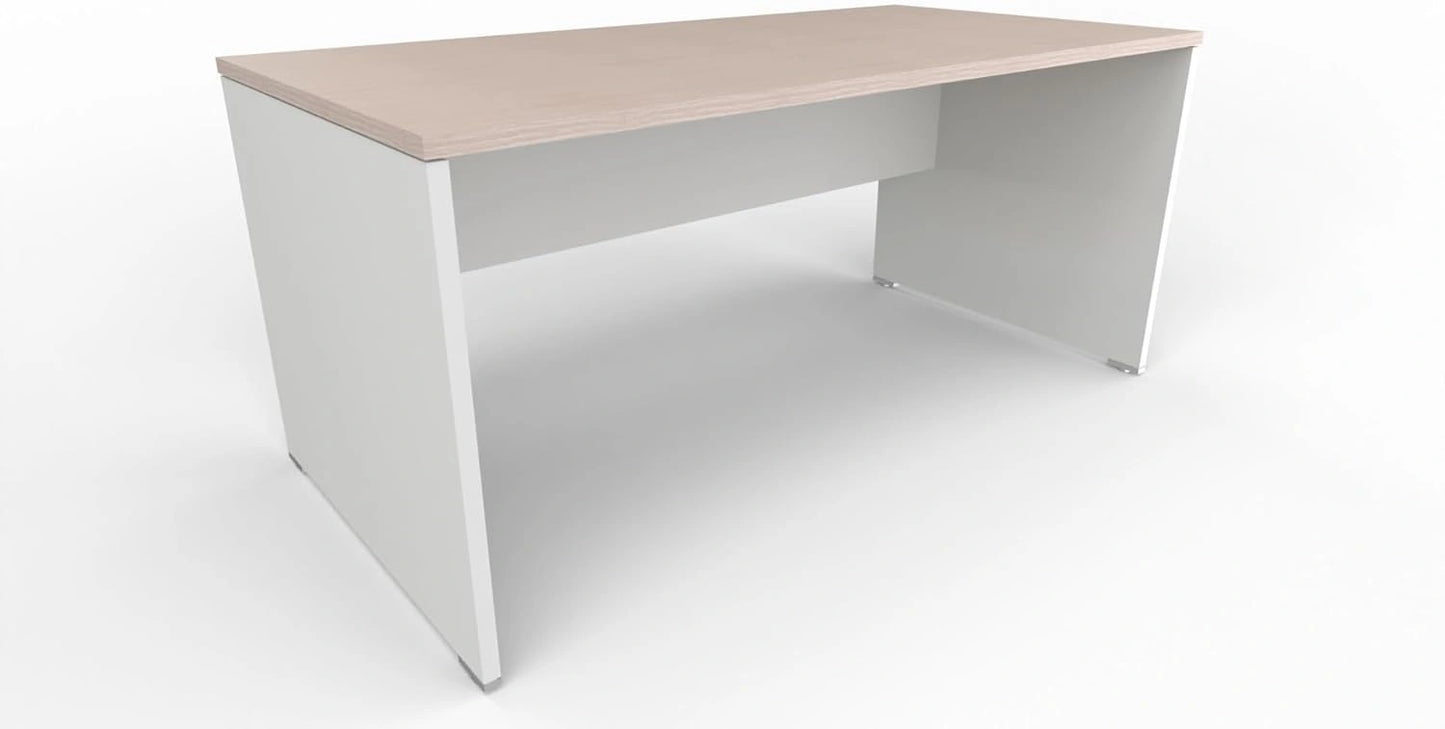 Bureau en bois chêne blanc 140x80 cm pour espace de travail