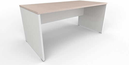 Bureau en bois chêne blanc 140x80 cm pour espace de travail