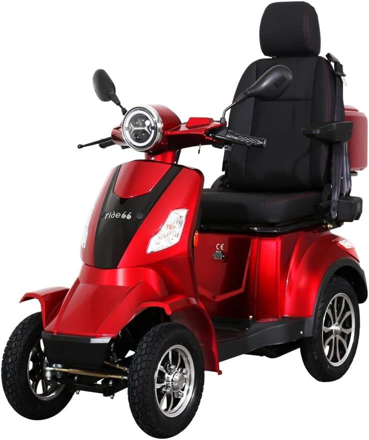 Scooter électrique senior 4 roues confortable et stable - RIDE66 RC60 Rouge
