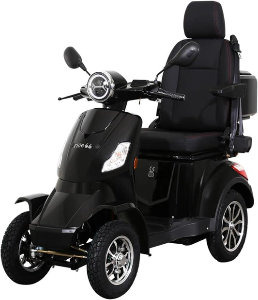 Scooter électrique 4 roues senior PMR – confort et sécurité RIDE66 RC60 (Noir, Siège Capitaine)