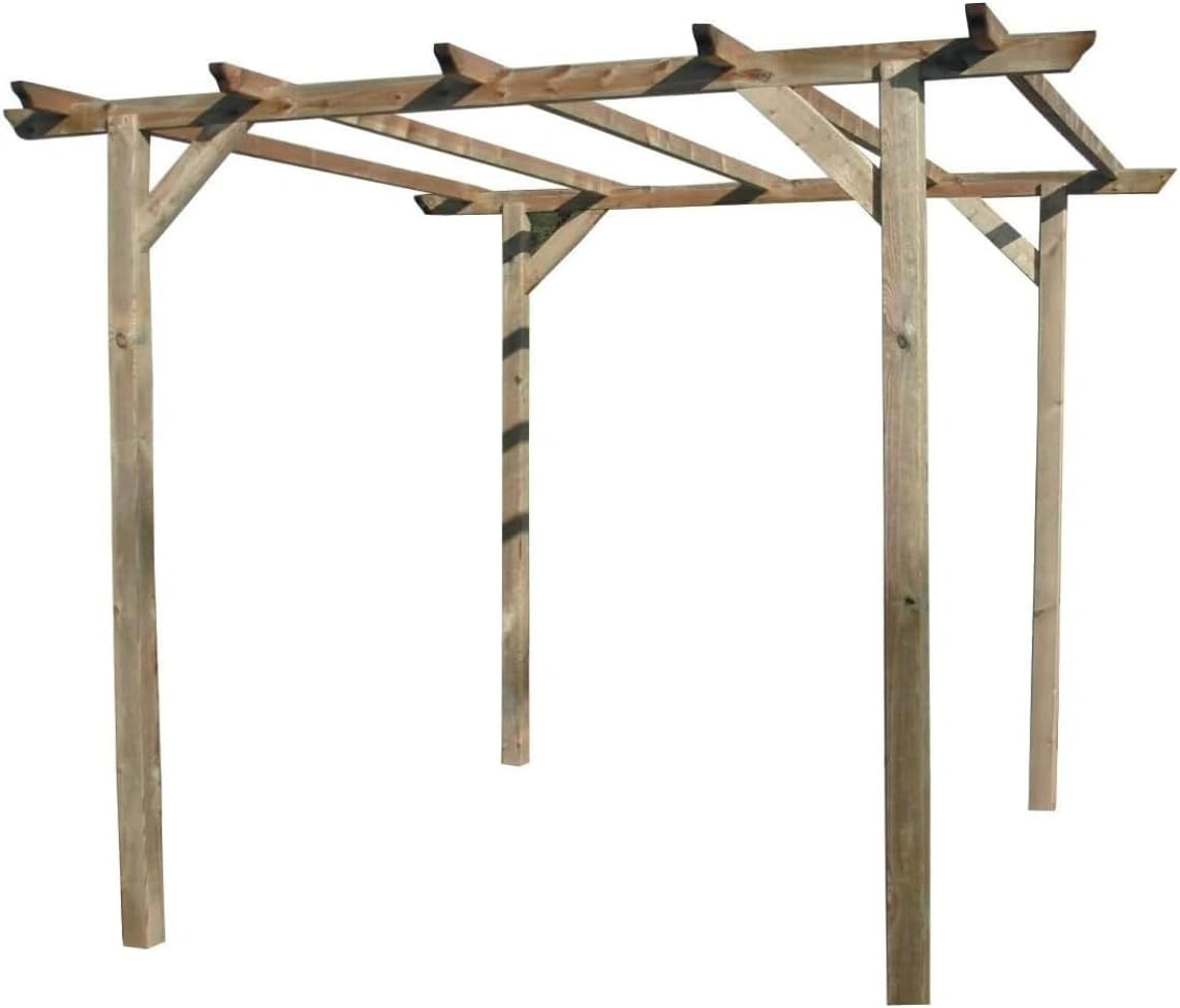 Pergola en bois imprégné 3x3x2,5 m - Structure autoportante