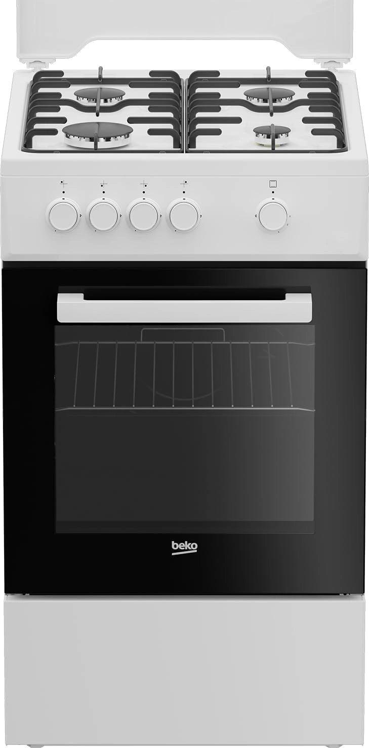 Cuisinière à Gaz Beko FSG522DWC Noir et Blanc