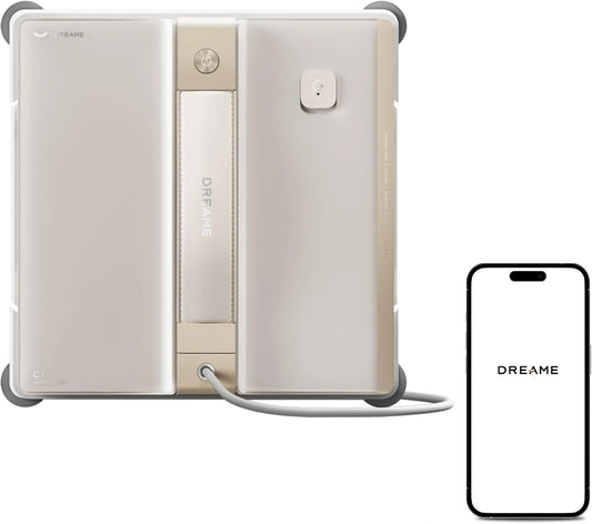 Dreame C1 Robot Nettoyeur de Vitres, Aspiration 5500 Pa, Sécurité Avancée, Technologie CornerClean, Nettoyage Humide Précis, Double Jet Innovant