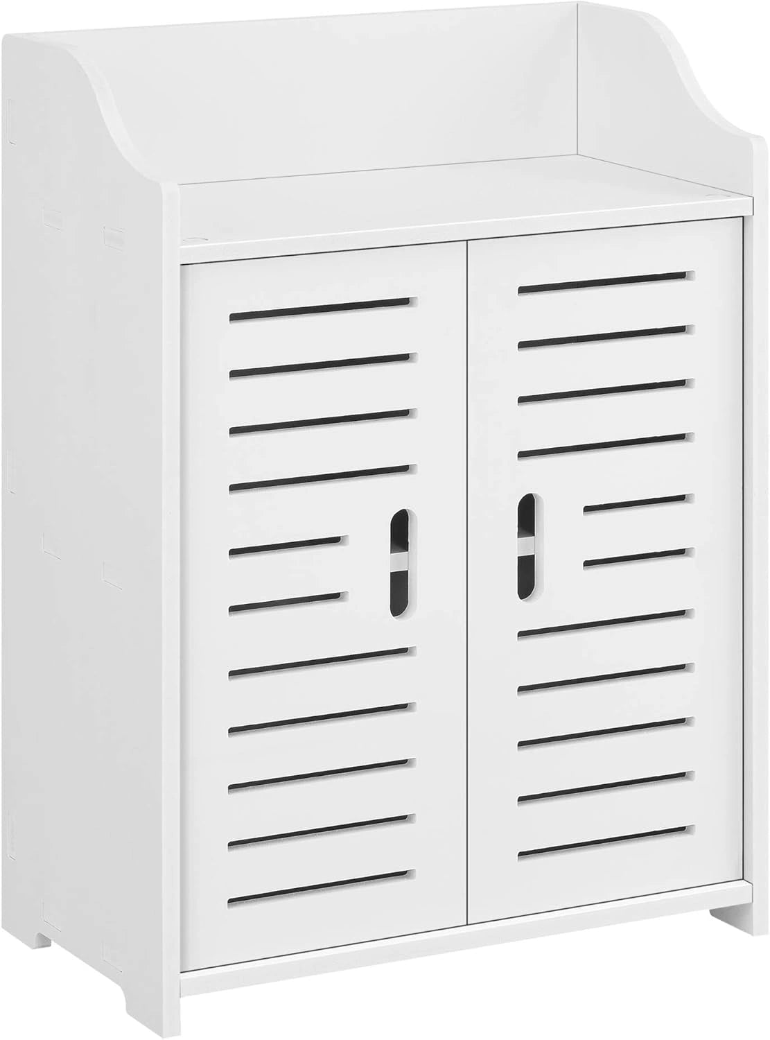 Armoire de Salle de Bain Moderne avec Étagères et Portes en Bois Blanc