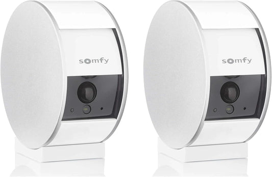 Pack de 2 Caméras Intérieures Somfy avec Volet Motorisé, Vision Nocturne, Détection de Mouvement, Grand Angle