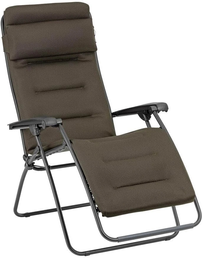 Chaise Relax Lafuma Mobilier Zéro Gravité Matelassée - RSX Clip, Fabrication Française, 5 Ans de Garantie, Marron