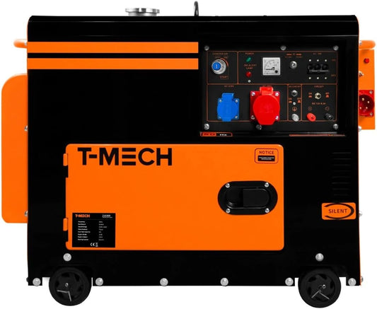 Générateur Diesel Triphasé Silencieux 400V 6,5 kVA avec ATS, Idéal pour Chantier et Urgence