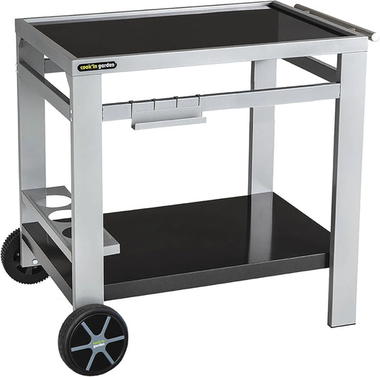 Chariot de Cuisine Extérieure - Plan de Travail Mobile pour Barbecue et Plancha