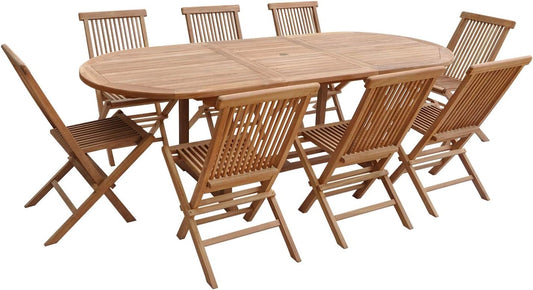 Salon de Jardin Extensible en Teck pour 8 Personnes - Modèle Lombok