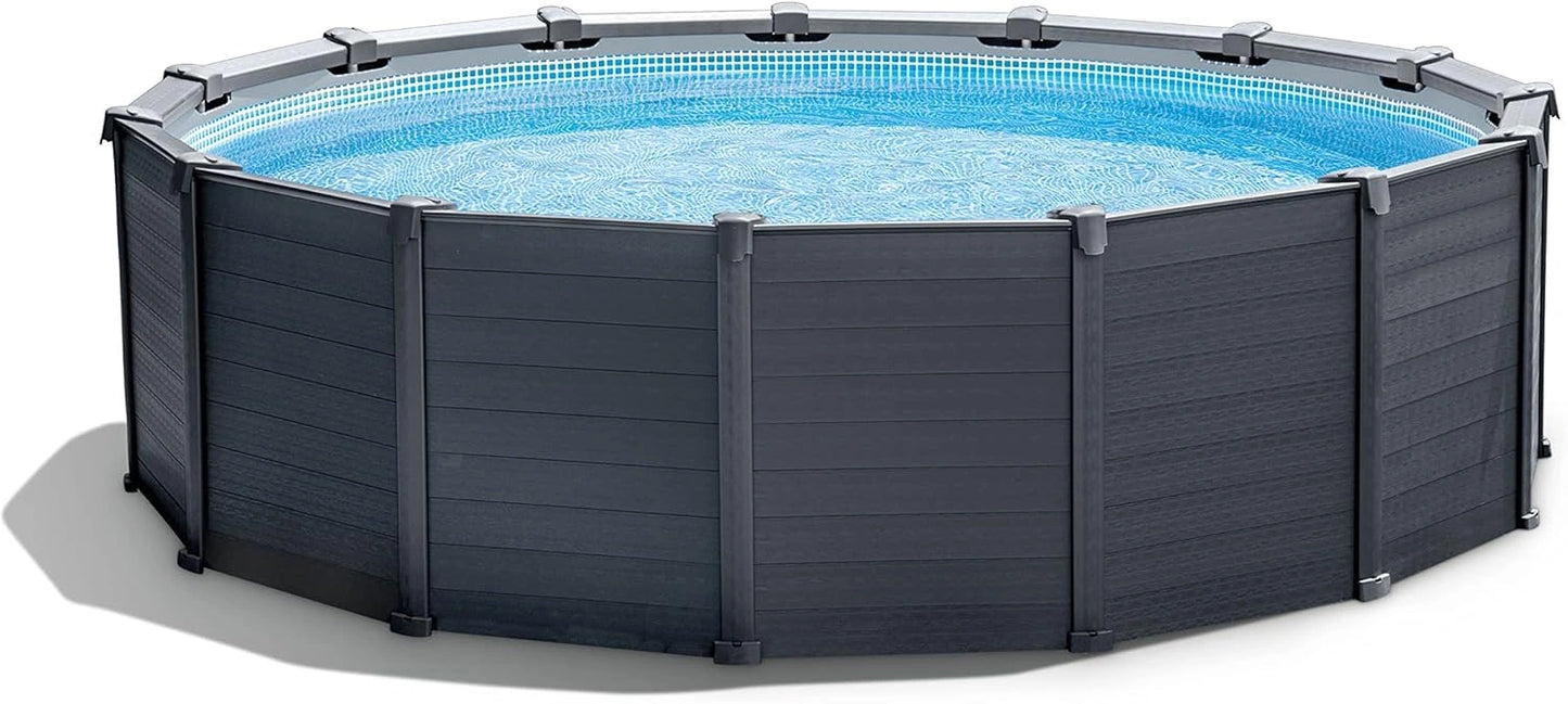Piscine Hors-Terre Graphite Intex avec Échelle, 4,78 x 1,24m