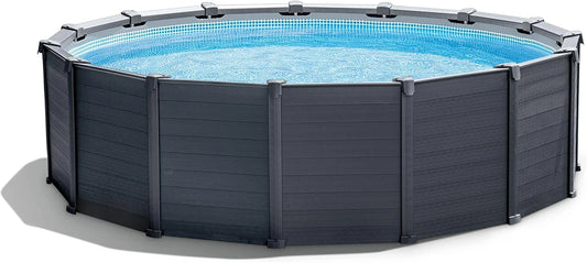 Piscine Hors-Terre Graphite Intex avec Échelle, 4,78 x 1,24m