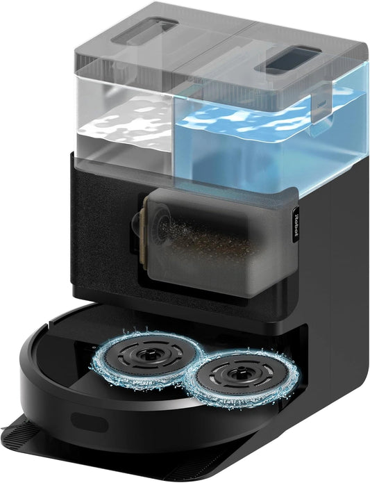 Aspirateur Robot iRobot Roomba Plus 405 avec Base Auto-Nettoyante - Technologie LiDAR - 75 Jours sans Vidange - Fonction Lavage et Séchage