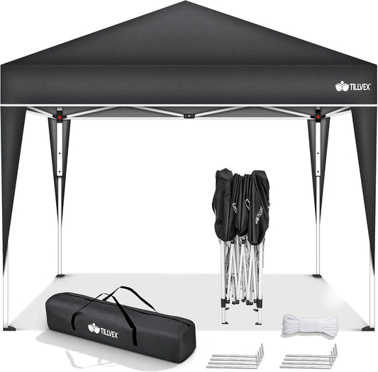 Tonnelle de Jardin 3x3m Réglable - Tente Pliante UV 50+ pour Camping, Festivals et Plage