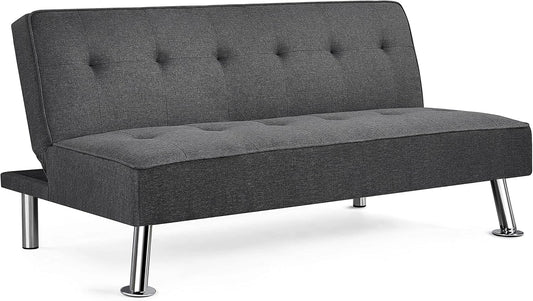 Canapé-Lit Convertible en Tissu Gris Foncé pour Salon et Chambre