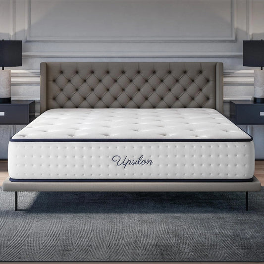 Matelas 160x200 en Mémoire de Forme avec Latex Bleu - 30 cm, Confort Ferme, 7 Zones, Réversible